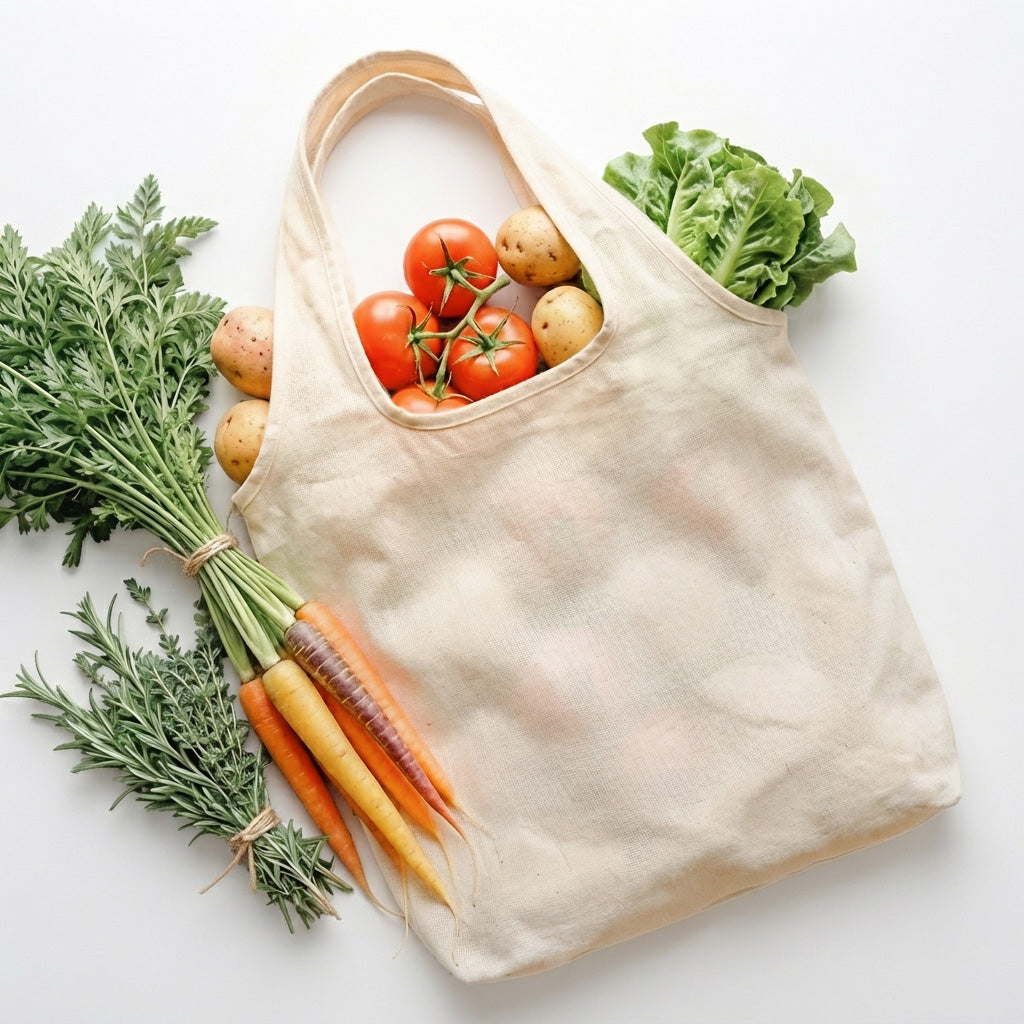 Cotton Lightweight Market Tote Bag w/ Full-Color Imprint