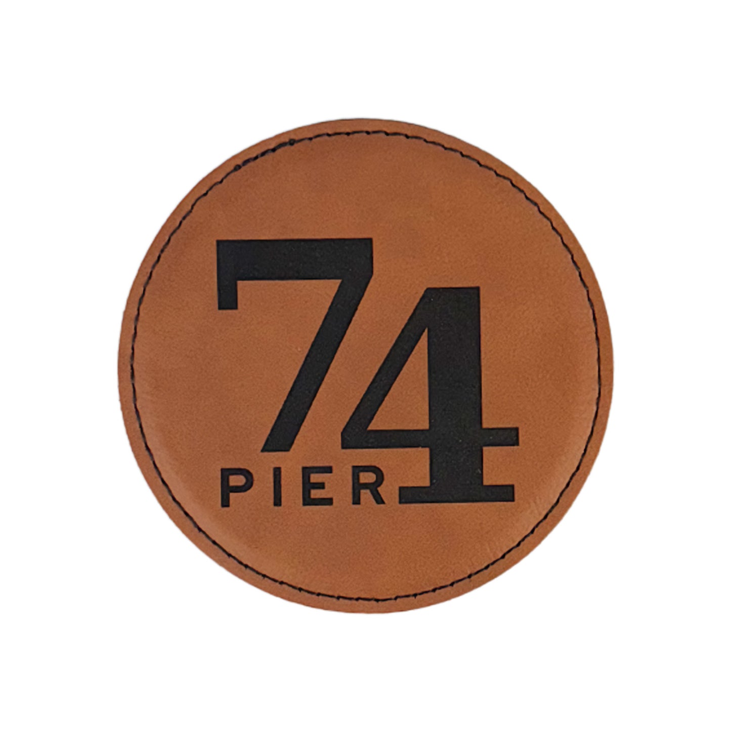 4in Round Leatherette Coaster