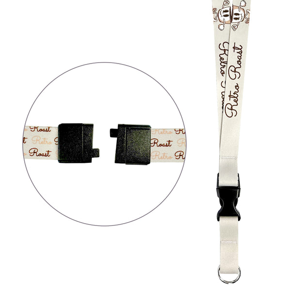3/4" Full Color Sublimated Detachable Lanyard w/ Back Breakaway & Split Ring
