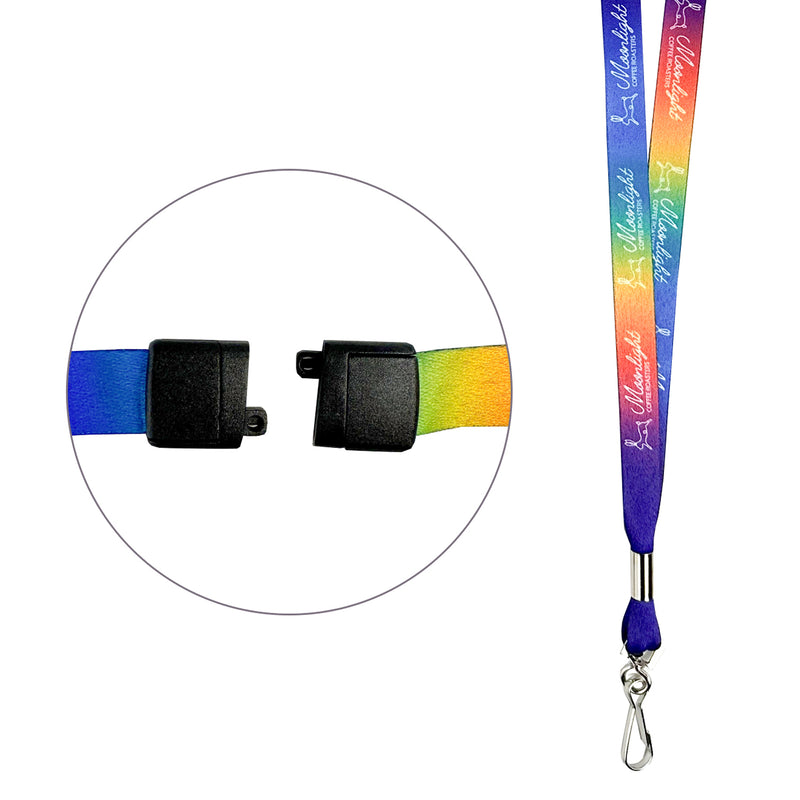 1/2" Full Color Sublimated Lanyard w/ Swivel Snap & Back Breakaway