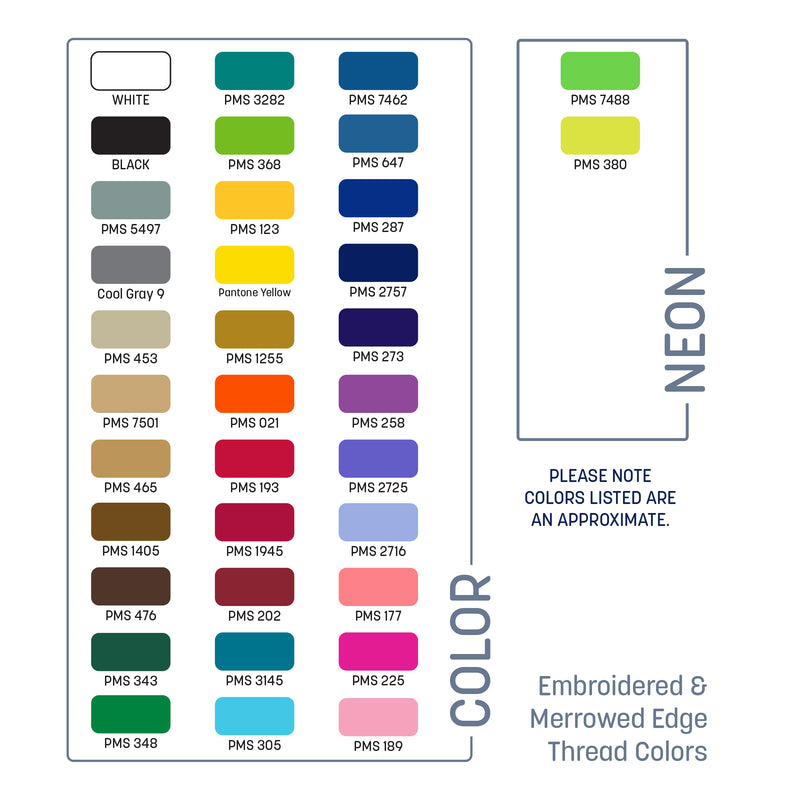Woven Label w/ Embroidery Backing And Embroidered Edge (5-Ply)