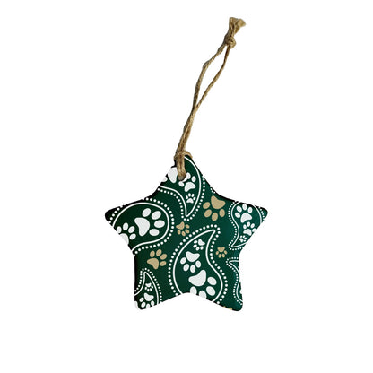 Star Shaped Sublimated Ceramic Ornament - Two Sided Imprint