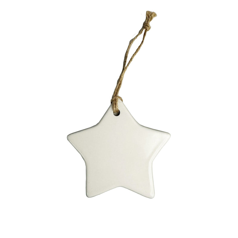 Star Shaped Sublimated Ceramic Ornament - 1 Side Only
