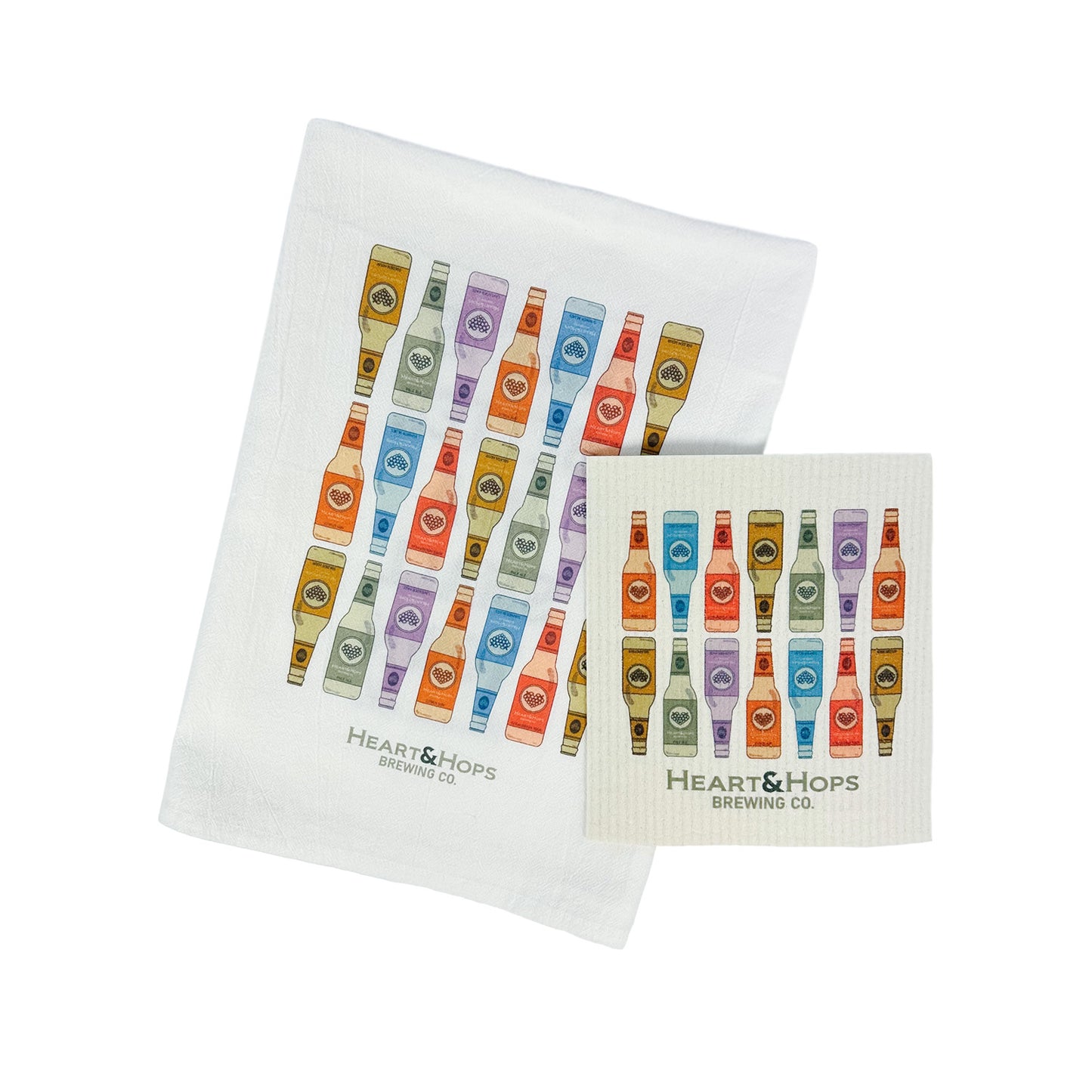 Set - Swedish Dishcloth & Cotton Tea Towel