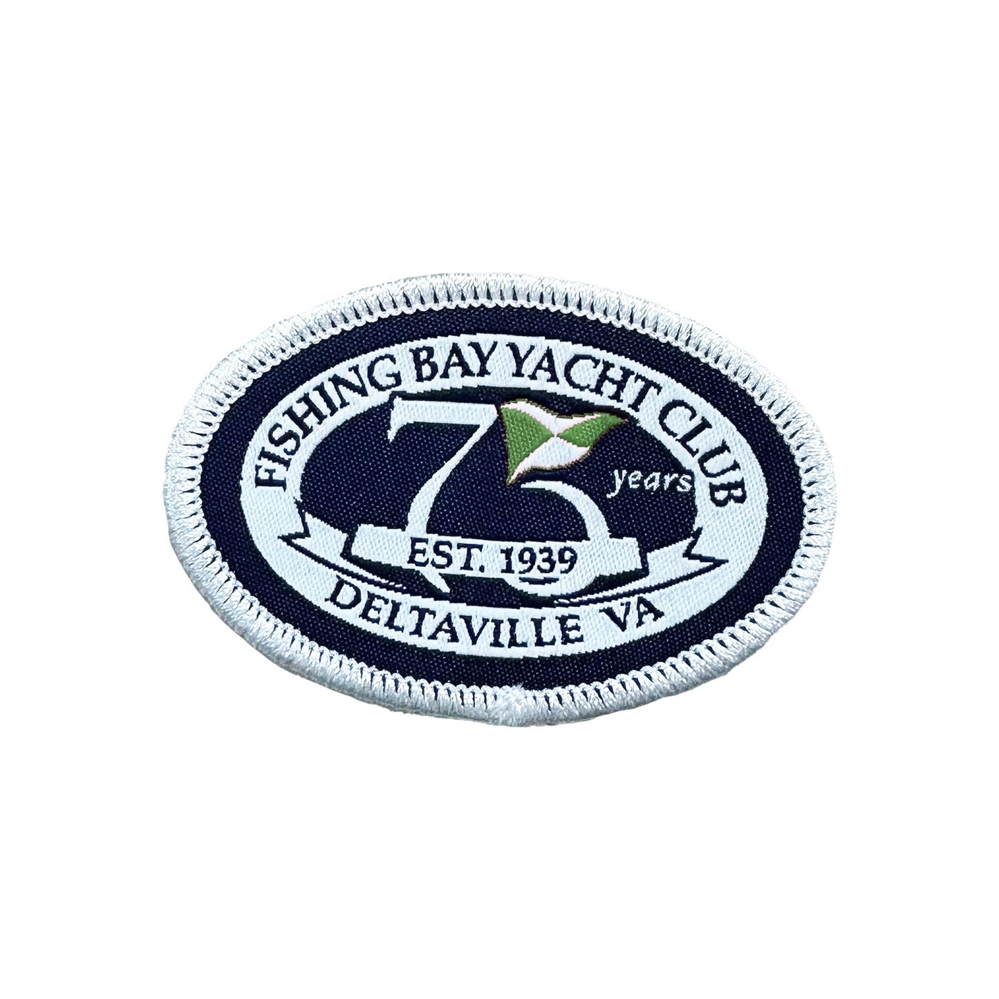 Woven Sticker w/ Stick-On Backing & Merrowed Edge