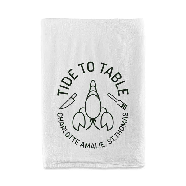 Cotton Tea Towel - Screen-Printed Imprint