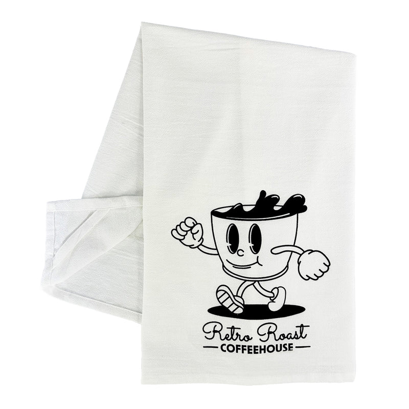 Cotton Rectangle Tea Towel with Hanging Loop - Screen-Printed Imprint